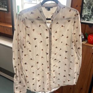 Victoria Beckham Cream Bee Print Shirt